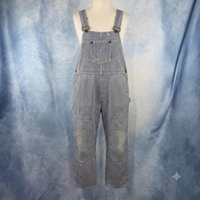 Vintage 1950s Sears Hickory Stripe Overalls Mens 42x28 Railroad Denim Bibs picture