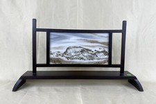 Natural Dali Marble Picture Sliced Rock, Qin-Dynasty Style Base, Ocean, Icefield picture