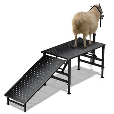 Professional Goat Milking Stand with Ramp, 600LBS Heavy Duty Foldable Livestock picture