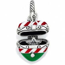 NEW Brighton CANDY CANE HEART Xmas Christmas Holiday OPENS Charm Bead RETIRED picture