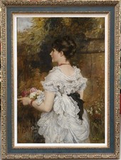 Hand Painted Old Master-Art Antique style Oil Painting Female woman On Canvas picture