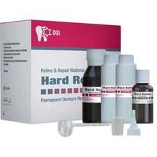 DSI Hard Denture Reline Kit, Translucent Pink. 2 x 50 g Polymer Powder, 100 ml picture