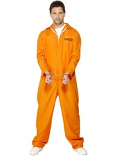 Smiffys Men's Escaped Prisoner Costume, Orange, Size L (US 42
