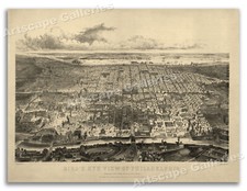 Bird's Eye View 1857 Philadelphia Pennsylvania Vintage Style City Map - 18x24 picture