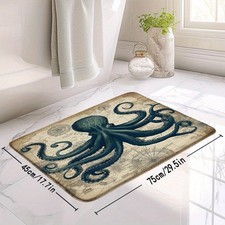 2D Flat, 1pc Oversized Octopus Bath Rug Suitable for Bathrooms, Soft Flannel F picture