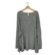 Catherines Women's Sweater Cotton Blend Plus Size 5X Gray Casual Cozy Fall Warm picture