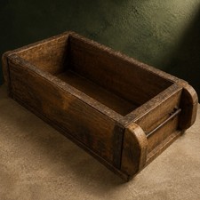 Vintage Wooden Brick Mold Box Handmade Rustic Farmhouse Centerpiece Decor picture