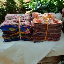 Indian Vintage 25 Pc Of Recycle Silk Sari Remnants/Fabric 8