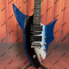 Exquisite Blue Black White Fade Shark Graphic Electric Guitar HSH Pickups picture
