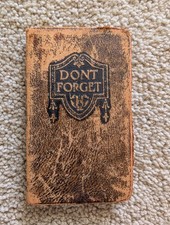 Antique 1917 'levin Little Leathersmiths Leather Bound Diary Interest Table ++ picture
