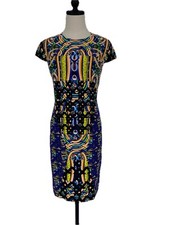 Peter Pilotto Women's Abstract Art Deco Print Sheath Dress Multi Colored 6 S picture
