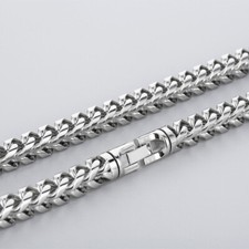 10mm 26'' Mens Stainless Steel Large Punk Solid Braided knit Chain Necklace Huge picture