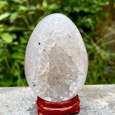 170G  Premium Natural Agate Geode Egg Polished Gemstone Egg Healing Minera picture