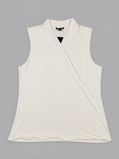 The Limited Women's Sleeveless Faux Wrap Tank Top, Creamy White, Petite Medium picture
