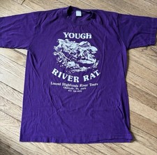 Vintage 1980s River Rat Shirt Sz XL Purple Single Stitch USA Made Ohiopyle Penn picture