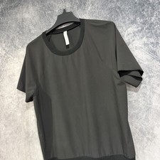 Athleta Zephyr Featherweight Tee Women’s Medium Black Ribbed Hem Crew Neck picture