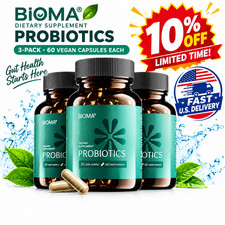 3 Pack BIOMA Probiotics Digestive Gut Support 60 Capsules for Men & Women US picture