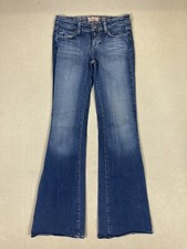 Paige Premium Denim Robertson Womens 25 Low Rise Relaxed Wide Flare Leg Jeans picture