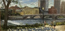 Sunday Afternoon In Grand Rapids Original Oil Painting picture