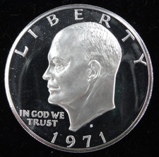 1971-S Eisenhower Silver Dollar Proof 40% Silver $1 US Mint Coin picture