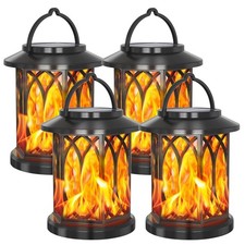 2/4 PCS Hanging Solar Lights Lantern Outdoor Flickering Flames Solar Outdoor picture