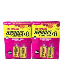 2 Boxes Of 24 Pack Honey Stinger Organic Energy Gel Fruit Smoothie exp 12/26 picture
