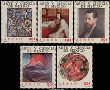 Mexico C380 - 384 Mint NH Complete 1971 Arts & Sciences, Mayan Warriors picture