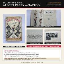TATTOO Albert Parry 1933 First Edition Rare Dust Jacket Illustrated History picture
