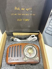 Vintage Retro Radio Bluetooth Speaker Wood FM Radio Wireless Charger MP3 picture