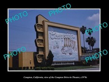 Compton California The Drive In Theater c1970S Old Large Historic Photo picture