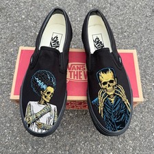 Frankenstein and Bride Customized Vans Slip On Shoes Custom Sneakers picture