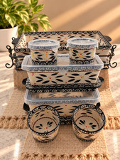 Temp-tations by Tara Old World Pattern 16 oz Ceramic 7 Pices picture