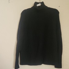 L.L. Bean Women's Classic Black Cowl Neck Sweater picture