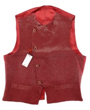 NWT ISAIA Napoli VEST red viscose wool red handmade luxury Italy 50 picture