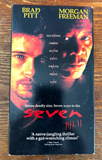 Seven Se7en (VHS, 1996) Morgan Freeman, Brad Pitt Video Tape Movie Horror Drama picture