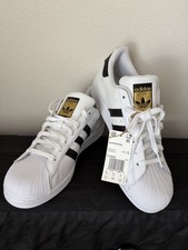 New Adidas Superstar Men Size 10 White Black Athletic Shoes EG4958 picture