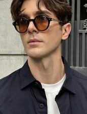 Jacques Marie Mage Men Hartigan Sunglasses 45□24 Black Orange Round Frame picture