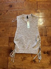 Women's ALYA Sweater Vest Sz M High Neck Knit NWT $46 Francesca's Boutique picture