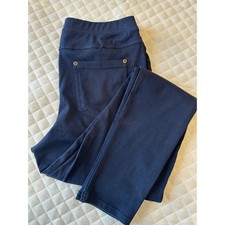 Lildy Navy Blue Denim Jeggings Stretch Pull On Pants L-XL picture