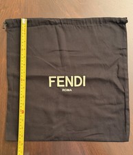 Fendi Roma Black Logo Dustbag Pouch for Women Designer 15”x15” picture