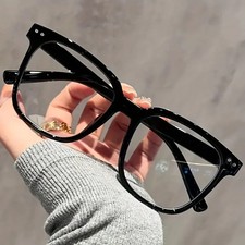 1 3pcs Unisex Square Frame Blue Light Blocking Glasses Stylish Campus Look Face picture
