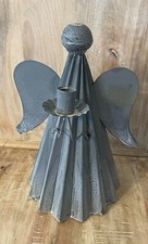 New Primitive Rustic LARGE AGED ZINC ANGLE CANDLE HOLDER Figure 13