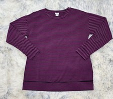 NWOT CHICO'S ZENERGY JERSY  TUNIC TOP LS  FUCHSIA/ CLASSIC NAVY  Sz 1 US 8-10 M picture