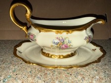 Rosenthal Pompadour Gravy Boat Selb Germany US Zone Vintage Floral picture