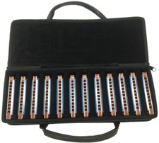 EASTTOP 10hole Harmonica Set T008K-12 Set Mouth Organ in One Case Blue Covers picture