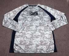 Pelagic Vaportek Fishing Shirt Mens Sz L Blue Digital Camo Ventilated UPF 50+ picture