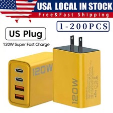 120W 4-Port USB C Fast Wall Charger Block For All Cell Phone iPad lot picture