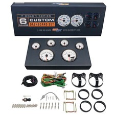 GlowShift 85mm White 7 Color 6-Gauge Cluster Dashboard Instrument Panel Set picture