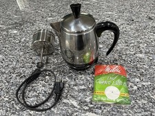 Farberware 2-4 Cup Coffee Percolator Chrome FCP240A Complete / Tested Stainless picture