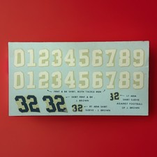 Vintage 1965 Aurora Jim Brown Football Figure Model Kit Decal Sheet DKO-11068 picture